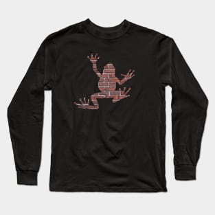 textured with a red brick wall pattern - minimal design Long Sleeve T-Shirt